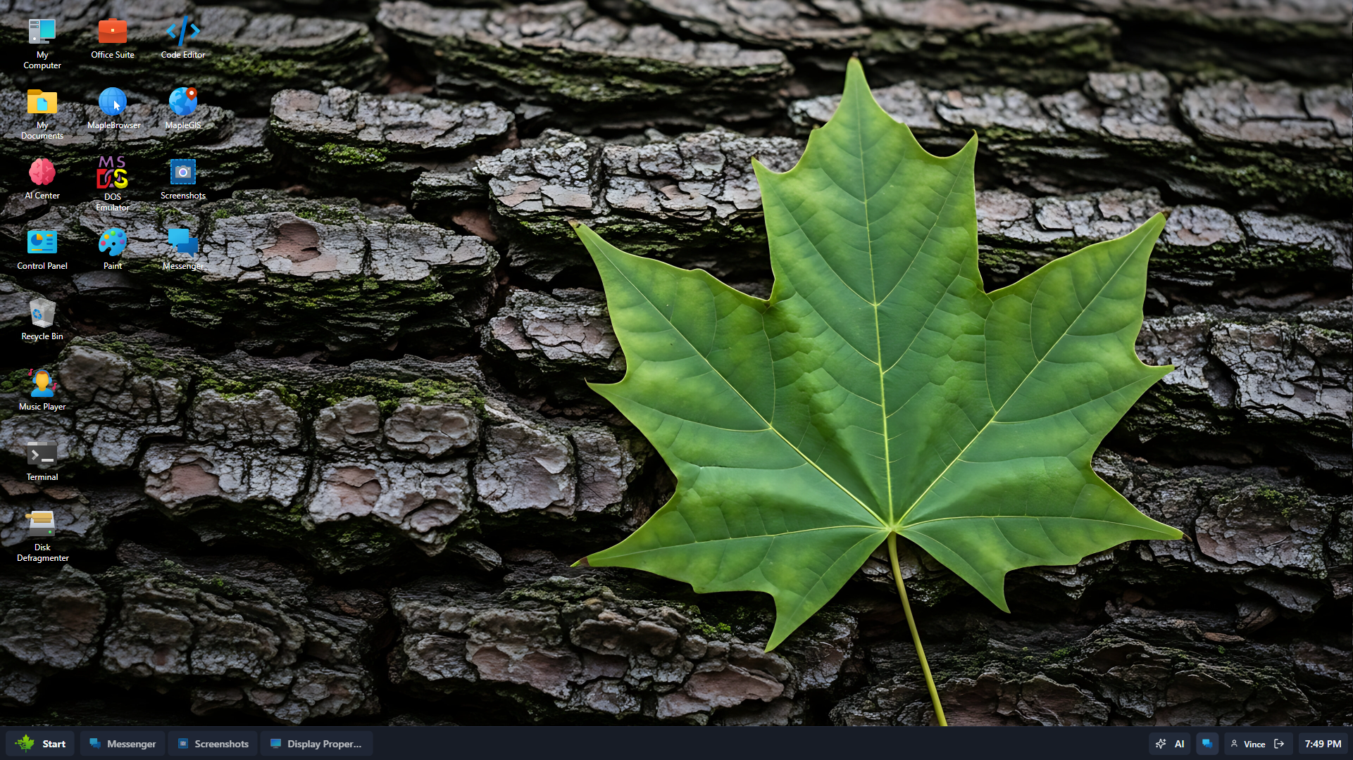 MapleOS desktop preview